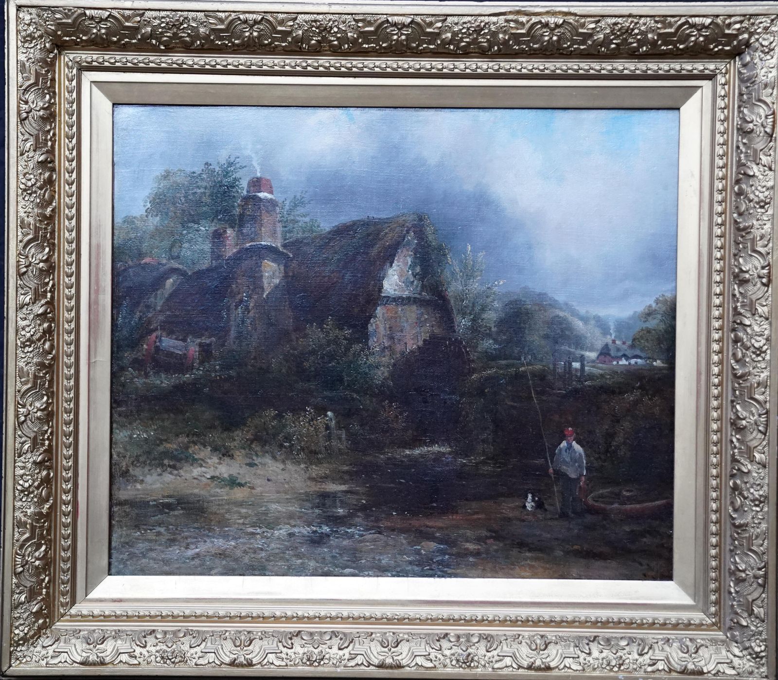 photo furniture Frederick Waters Wattsdedham Watermill   British 19thc Art Landscape Oil Painting Constable Country Circa 1850