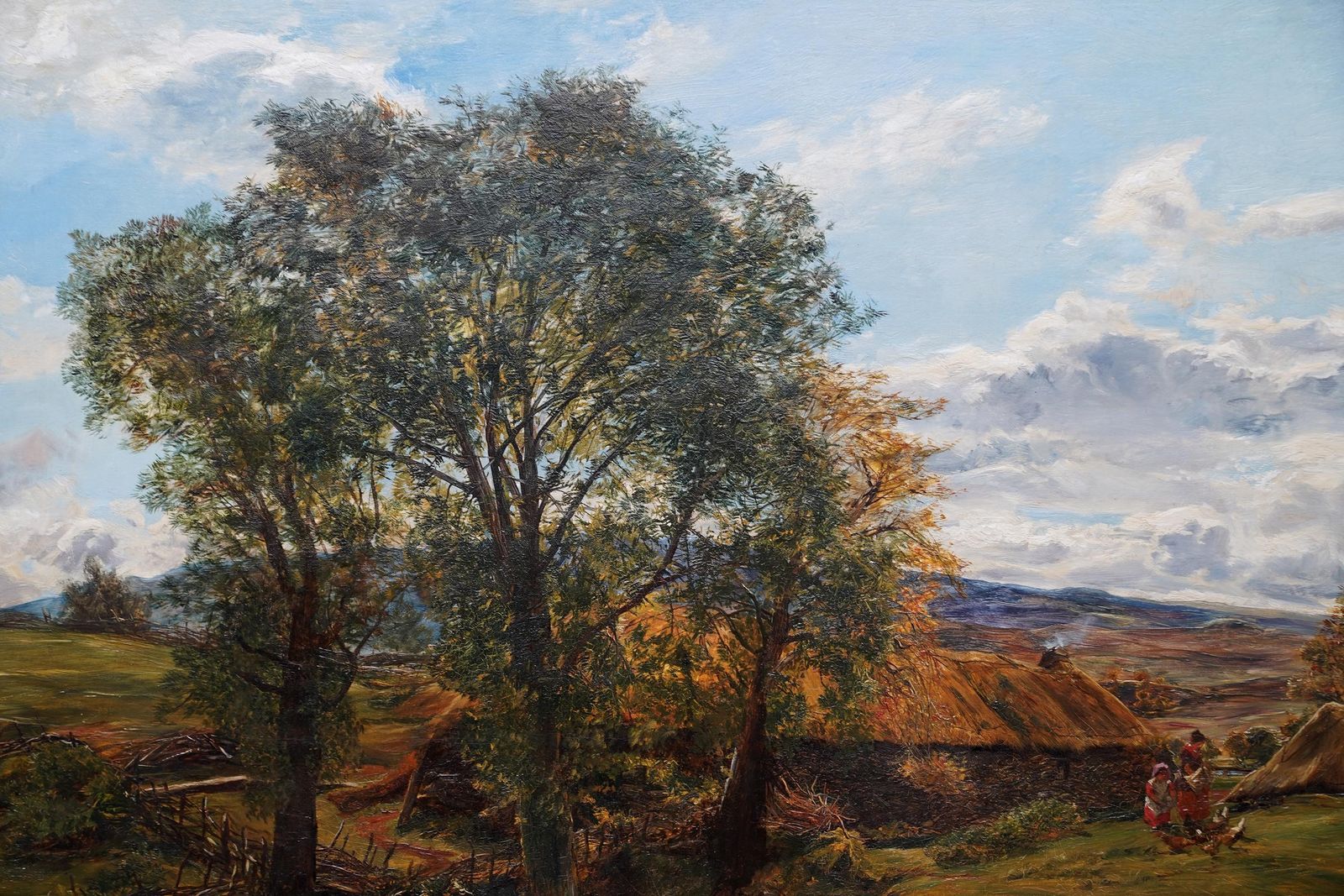 Alexander Fraserfeeding Chickens By A Farm In Summer   Scottish Victorian Landscape Oil Paintingcirca 1870 photo buy