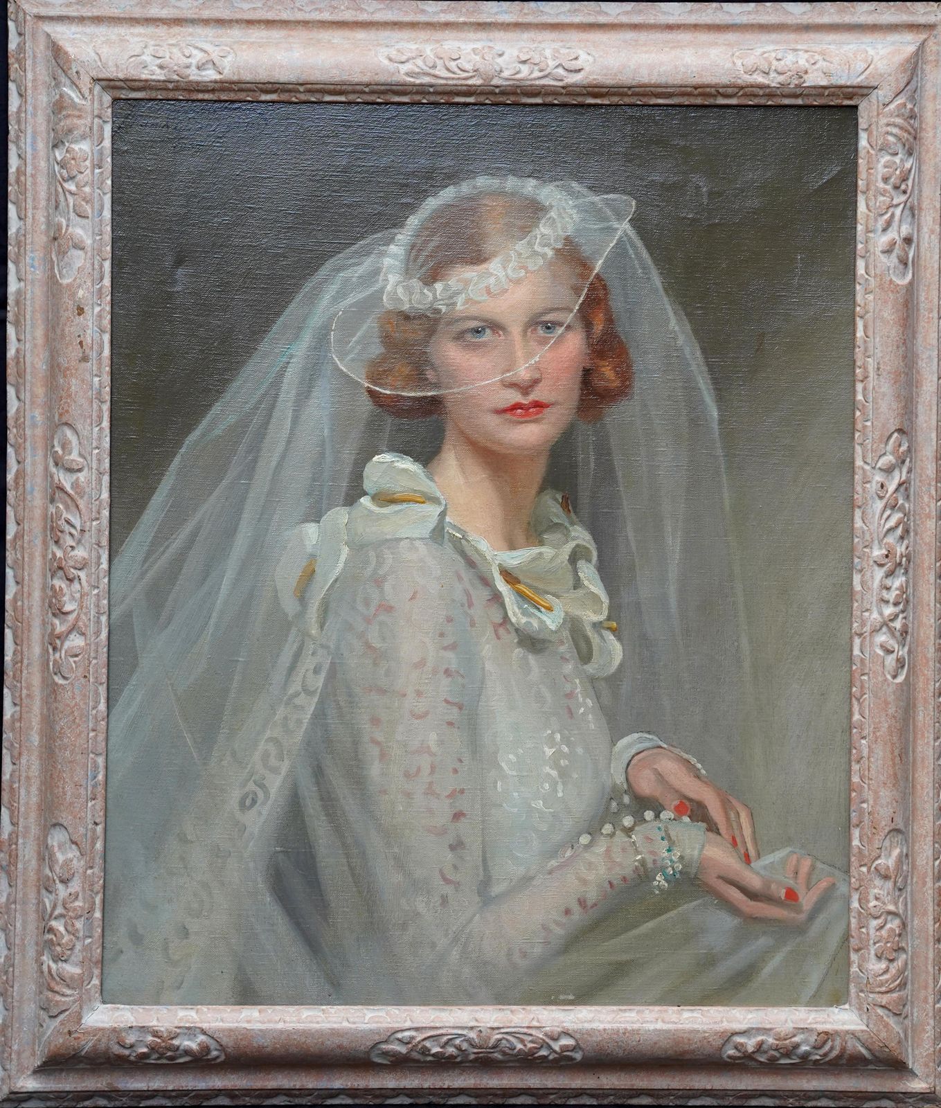 photo vinterior Frank Owen Salisburyportrait Of A Bride   British 1934 Romantic Art Female Portrait Oil Painting1934