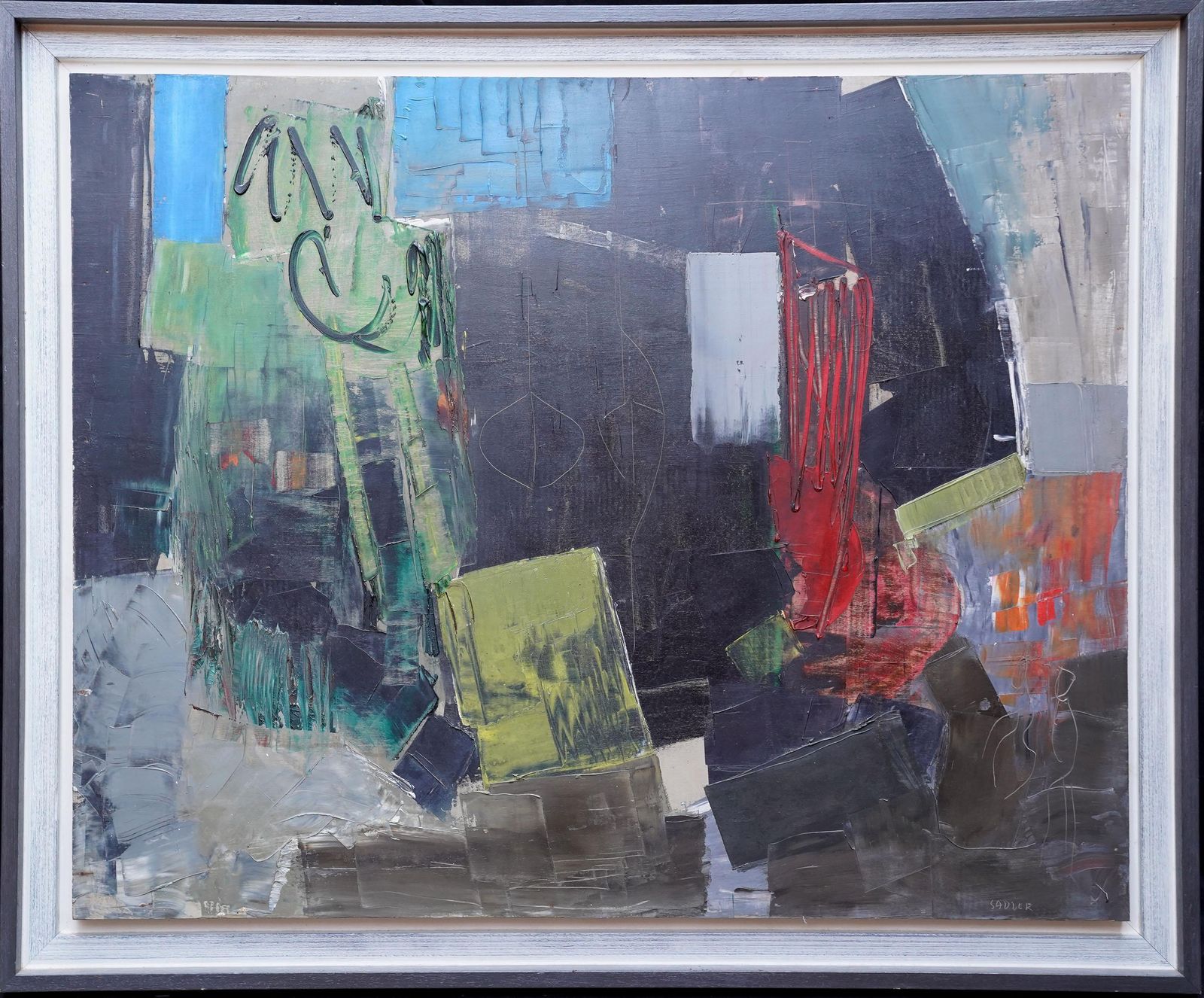 Robert Sadlerseaport 1 1957   British Abstract Art Oil Painting Suffolk Artist1957