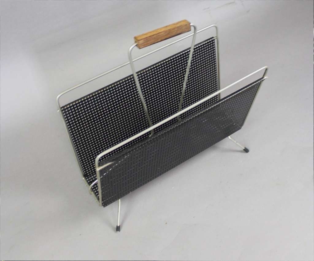 Perforated Magazine Rack From The 1950s photo for sale