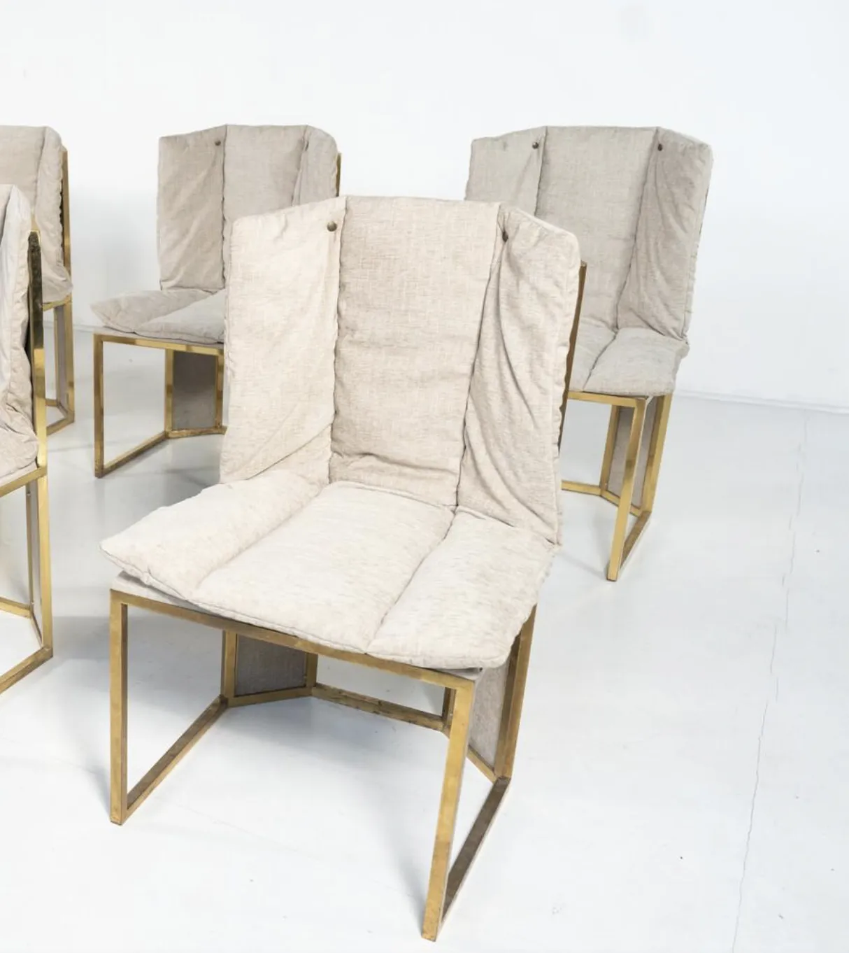Mid Century Modern Set Of 10 Chairs By Romeo Rega, Italy, 1970s – New Upholstery photo vinterior