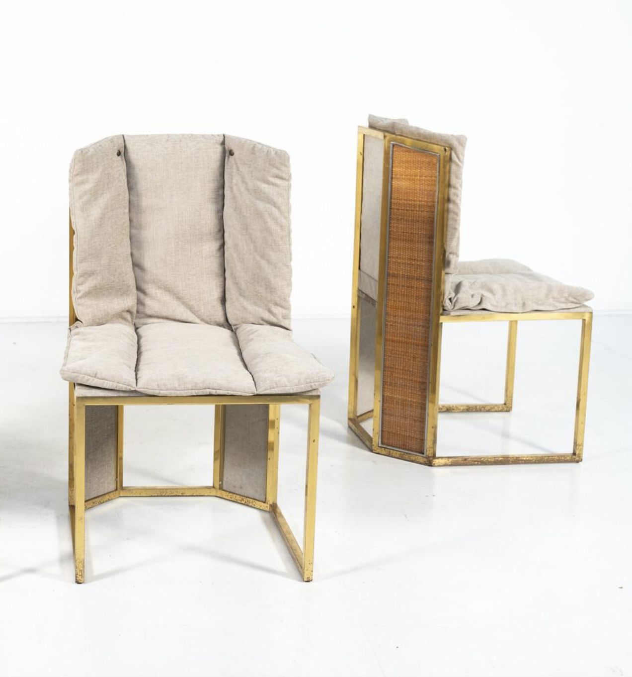 photo vintage Mid Century Modern Set Of 10 Chairs By Romeo Rega, Italy, 1970s – New Upholstery