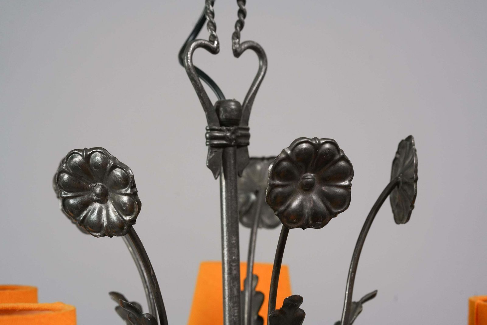Finnish Iron Chandelier By Taidetakomo Hakkarainen, 1930s photo vinterior