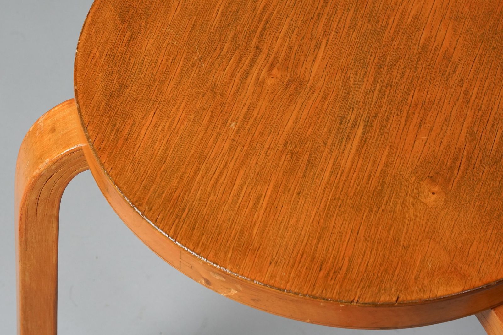 Stool Model 60, Alvar Aalto, Oy Huonekalu  Ja Rakennustyötehdas Ab, 1930/1940s photo for sale