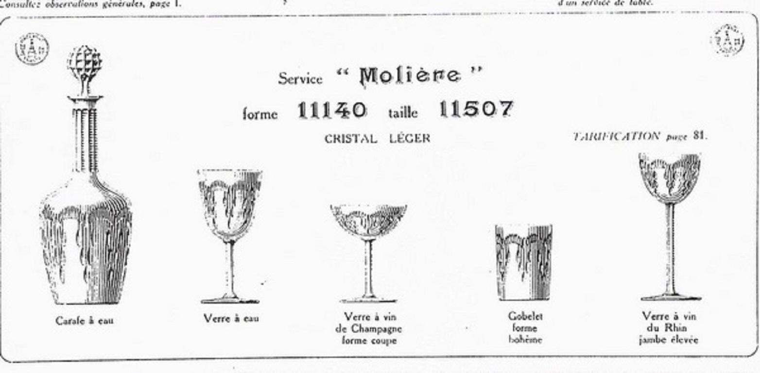 6 Pcs. Set Of Baccarat Crystal Champagne Coupes "Moliere" From 1916 1936's photo 1020.0