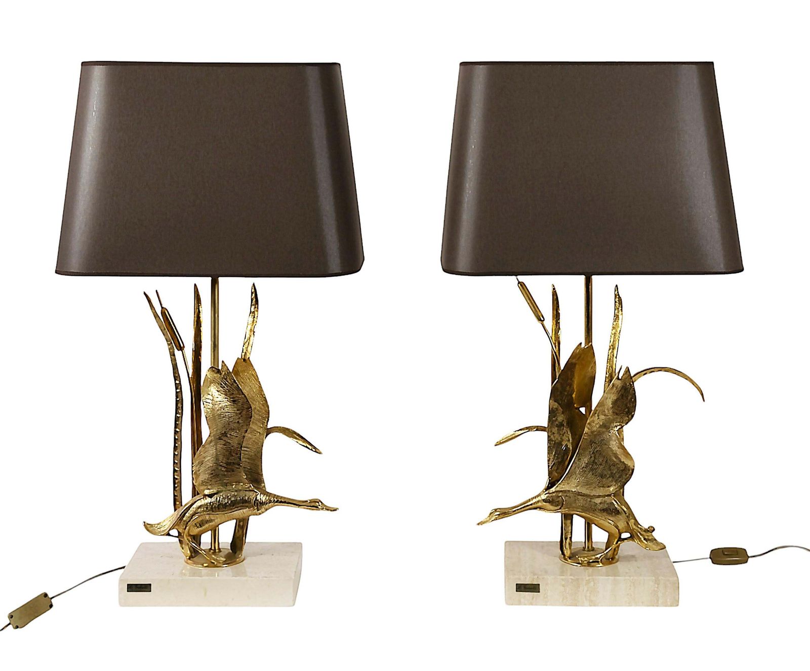 Pair Of Vintage Italian Table Lamps With Bird Figures By Lanciotto Galeotti photo furniture
