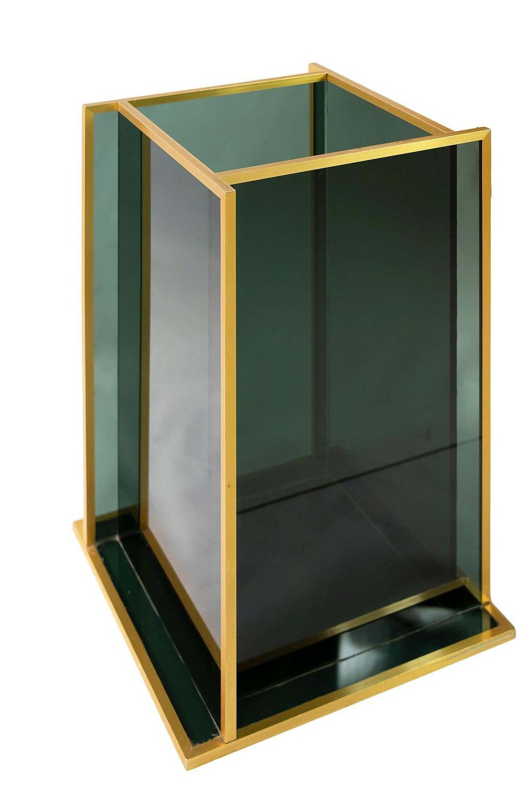 Mid Century Italian Glass And Brass Umbrella Stand photo furniture