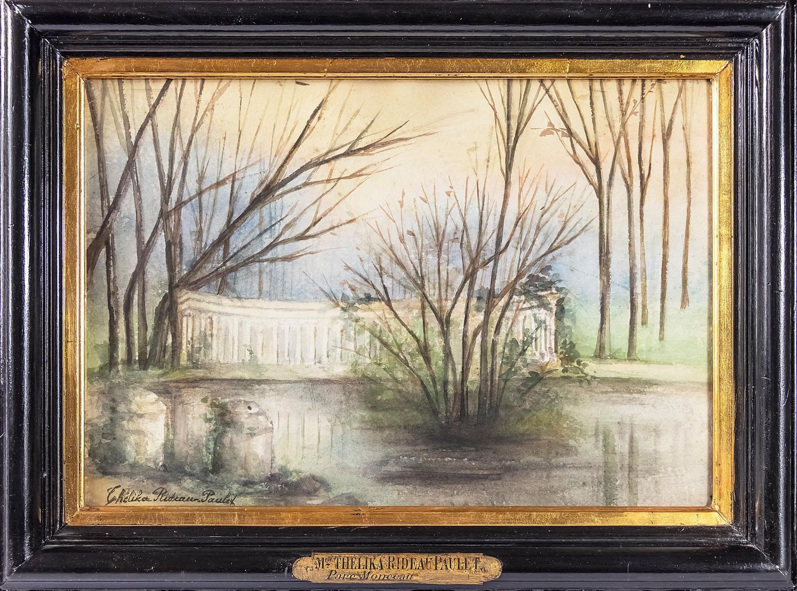 Framed French 19th Century Painting By Marie Thelika Rideau Paulet photo furniture