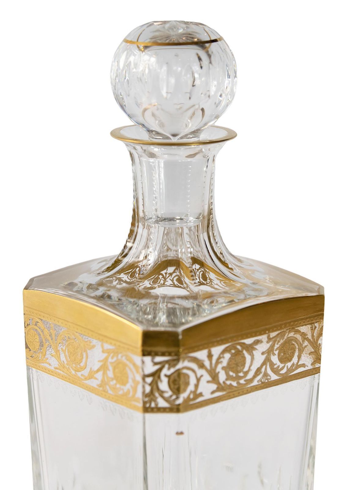 French Saint Louis Crystal Thistle Whiskey Carafe/ Decanter photo furniture