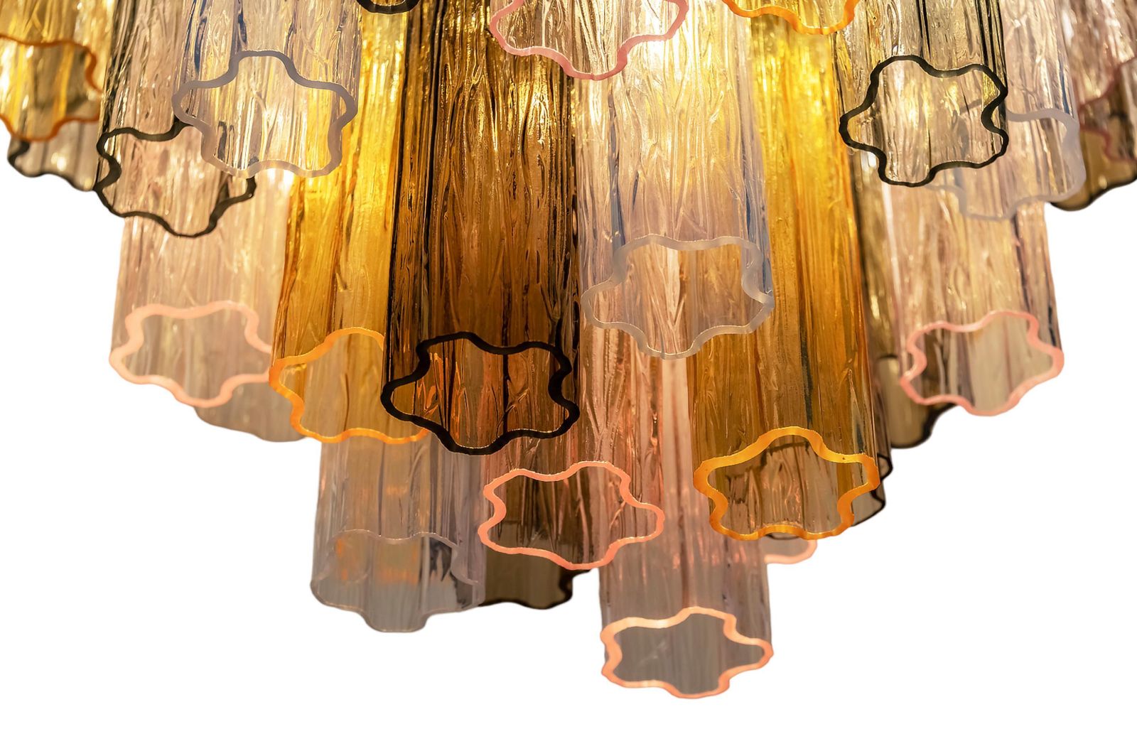 Large Italian Colour Murano Glass Tubi Tronchi Chandelier photo for sale