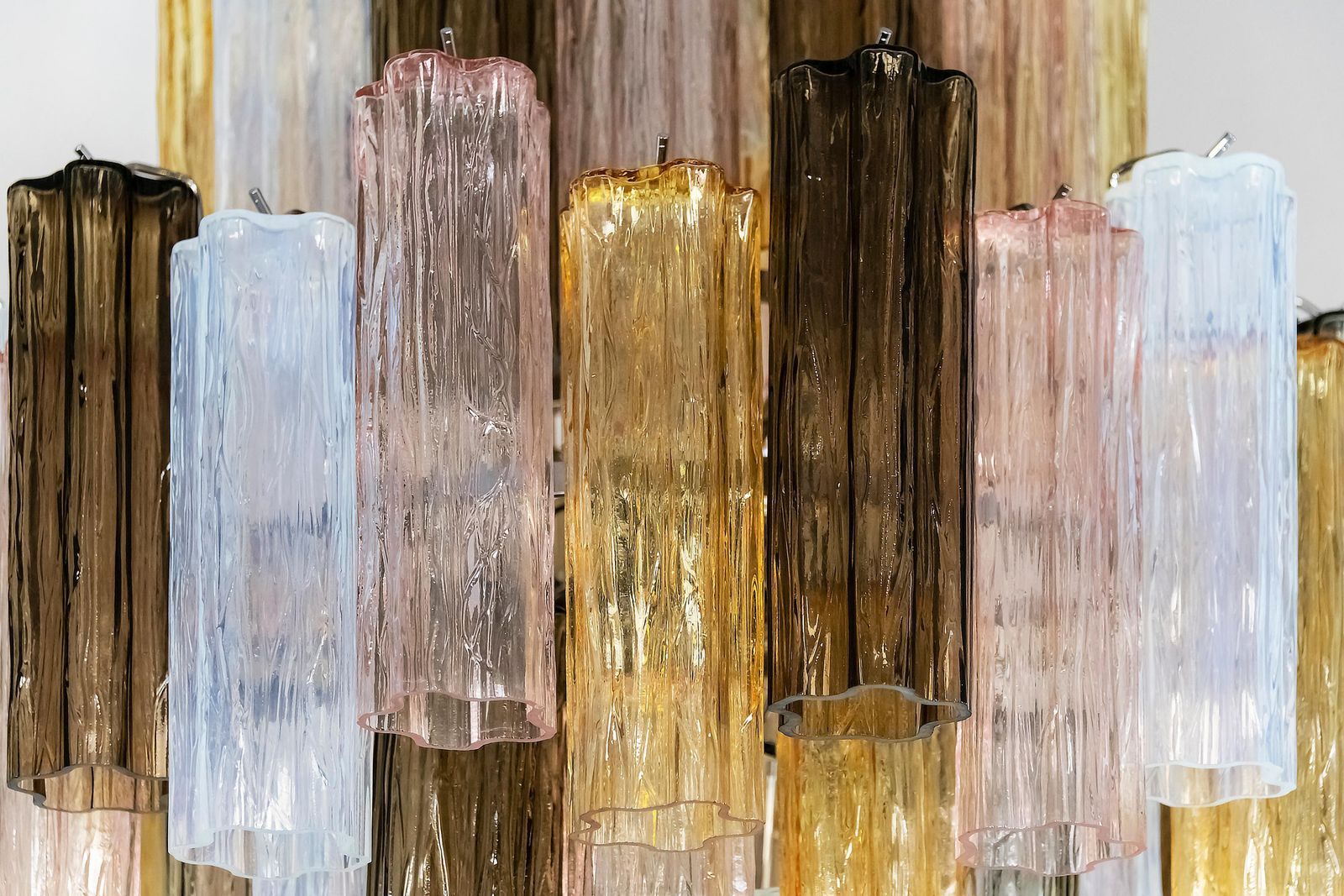 Large Italian Colour Murano Glass Tubi Tronchi Chandelier photo buy