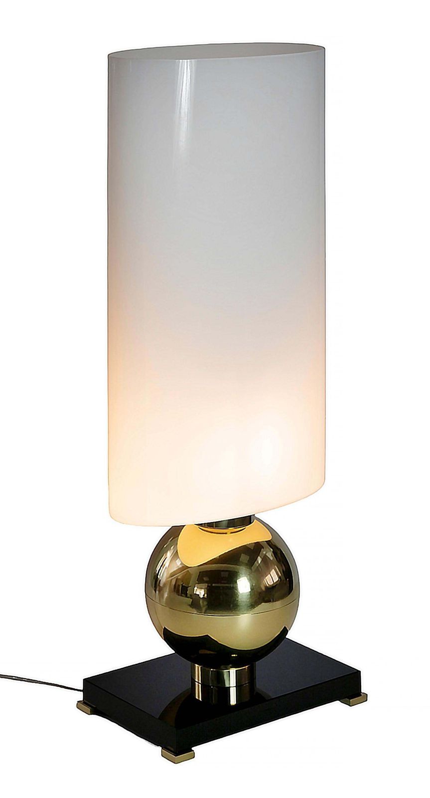 Pair Of Italian Table Lamps In Brass, Murano Glass Base And Shades photo Lighting