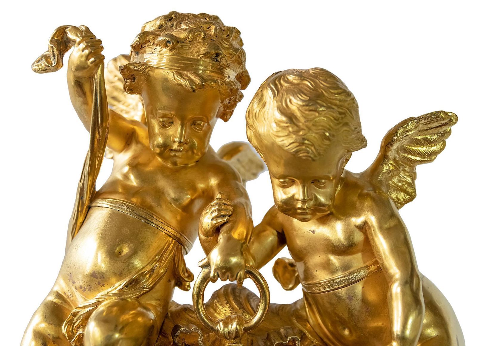 Antique 19th Century French Gilded Bronze Mantel Clock photo for sale