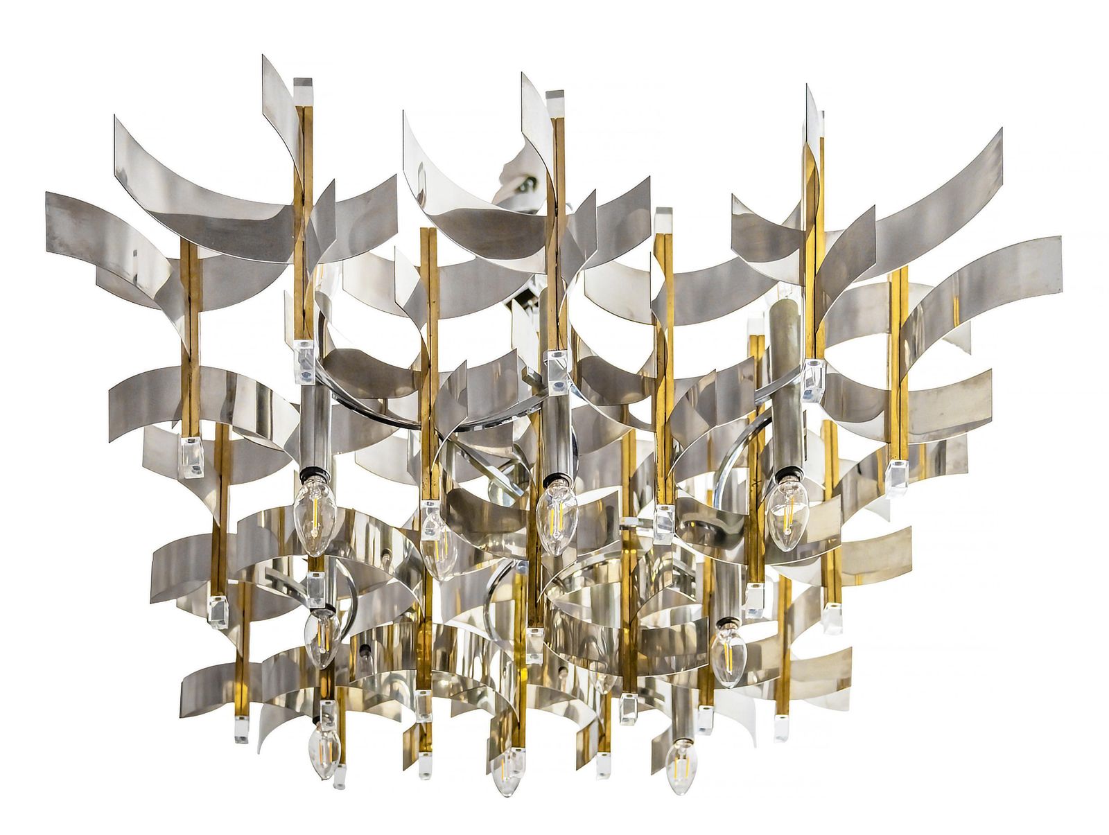 Midcentury Italian Chandelier By Gaetano Sciolari, Circa 1970 photo furniture
