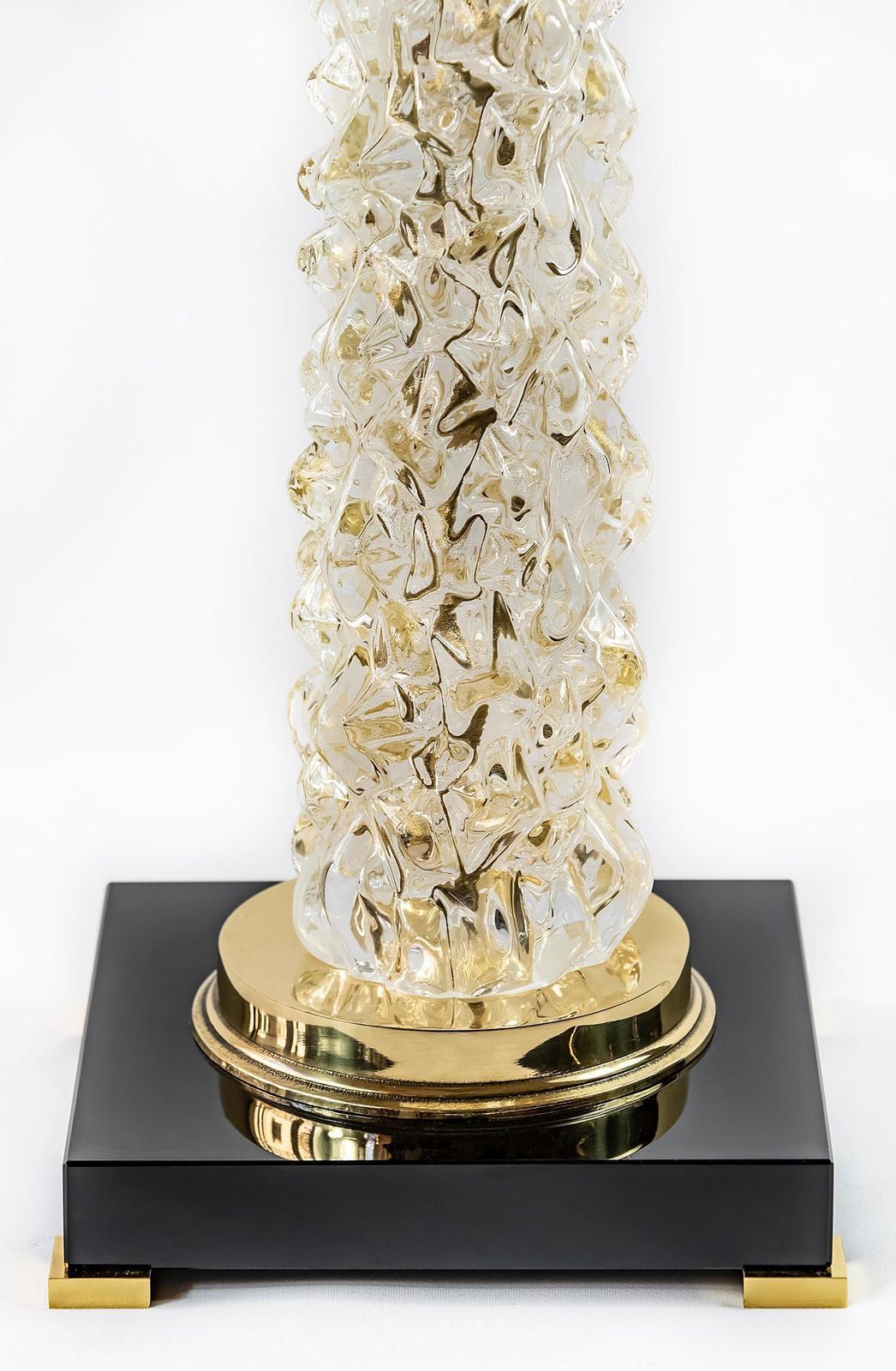 Pair Of Italian Table Lamps In Murano Glass photo for sale