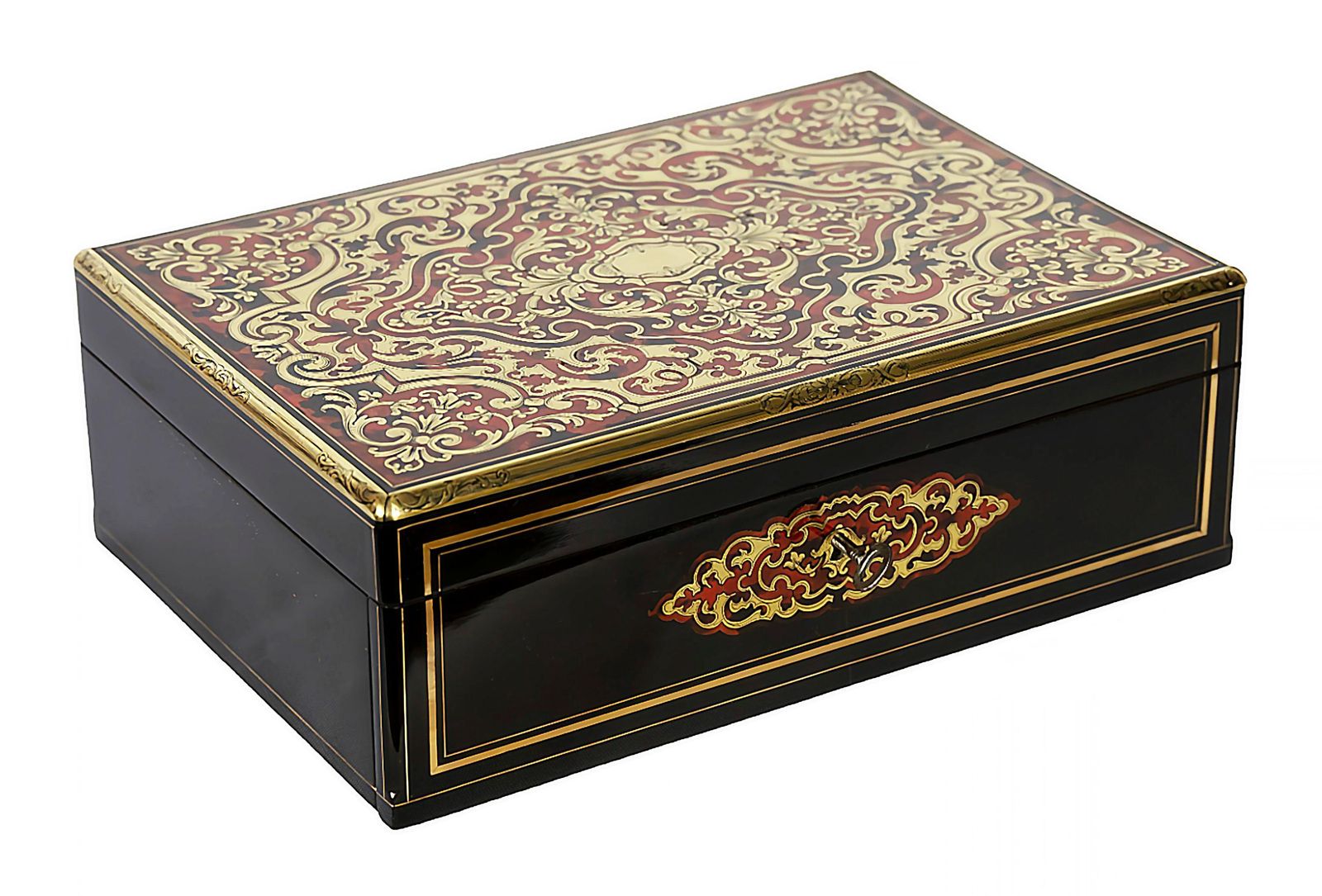 Large Antique French Boulle Napoleon III Marquetry Box photo furniture