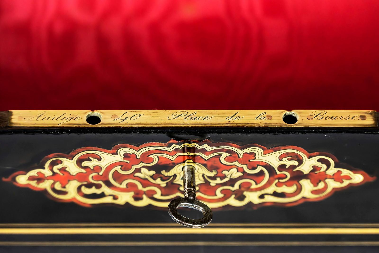 Large Antique French Boulle Napoleon III Marquetry Box photo vinterior