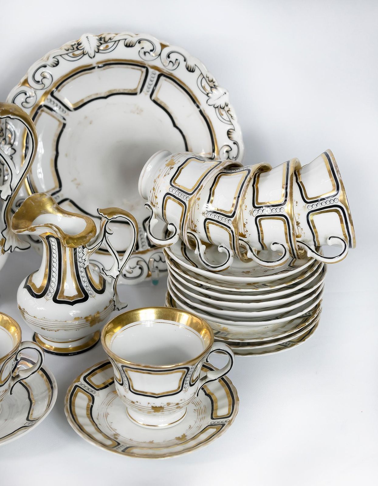 Antique Porcelain Tea Set For 11 Person By Carl Tielsch photo Home Decor