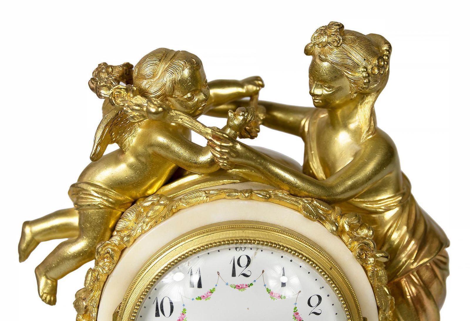 French 19th Century Louis XVI Gilded Bronze And Marble Mantel Clock photo 2040.0