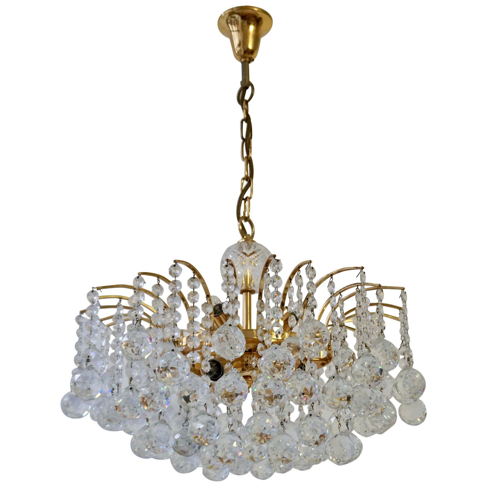 Glass Crystal Chandelier By Christoph Palme, Germany, 1970s