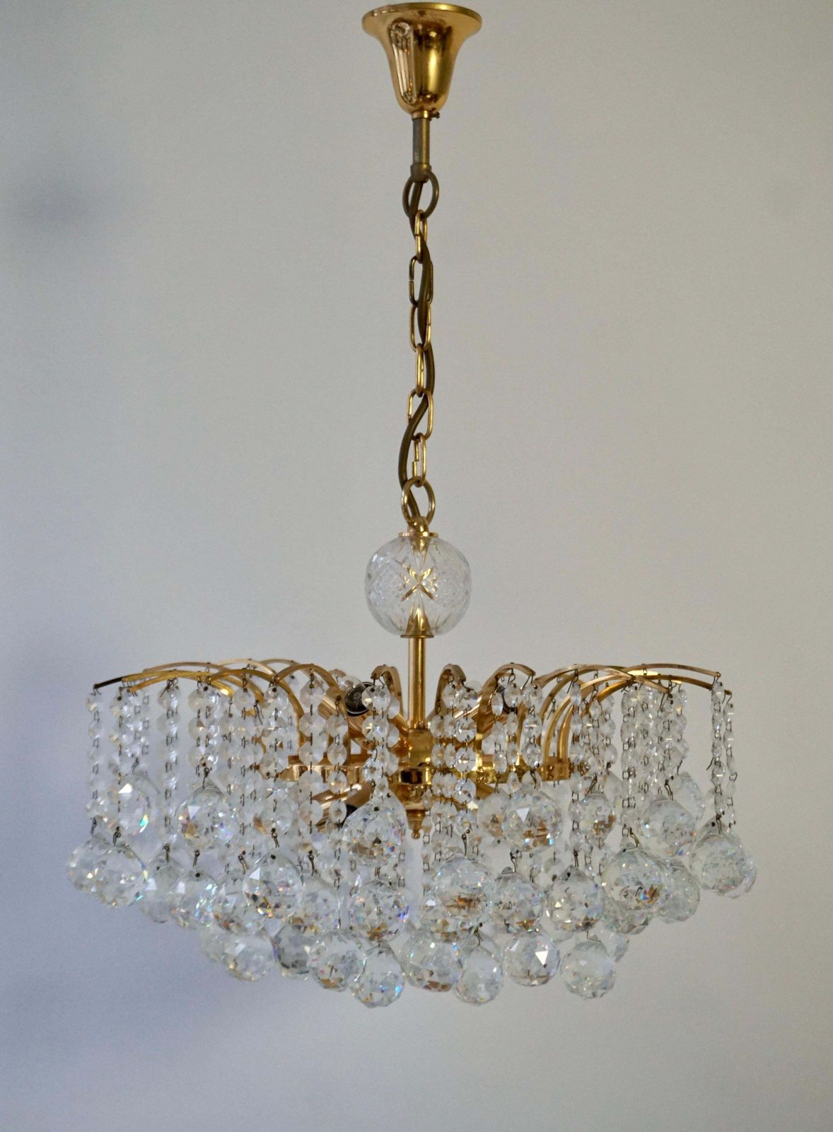 Glass Crystal Chandelier By Christoph Palme, Germany, 1970s photo vinterior