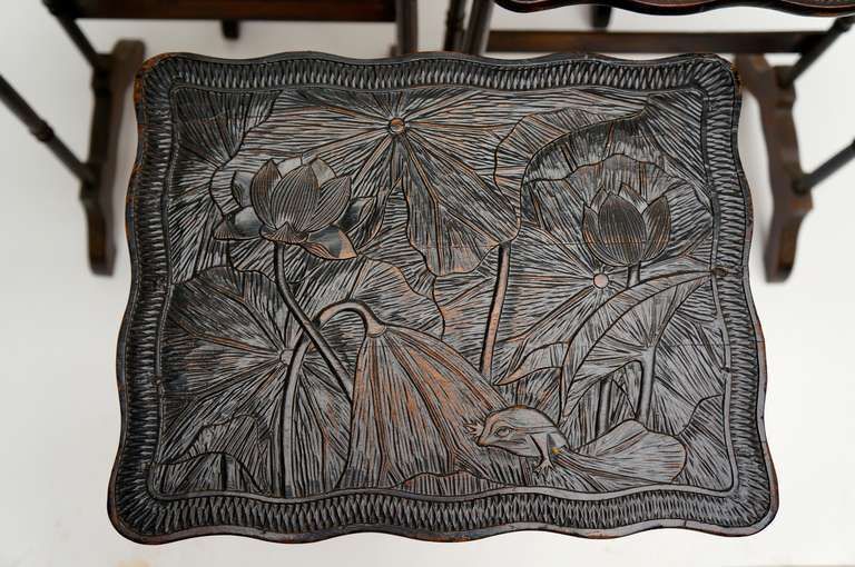 Set Of Four French Art Nouveau Nesting Tables photo 1190.0