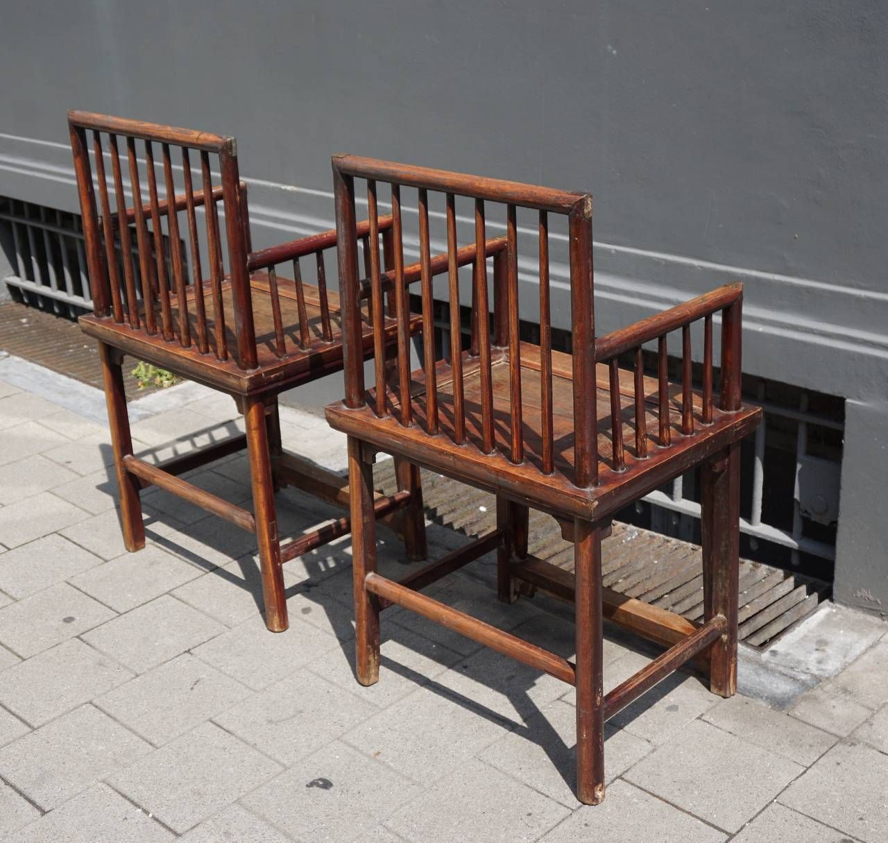 Set Of Three Elegant Chinese Early 20th Century Spindle Back Chairs photo buy
