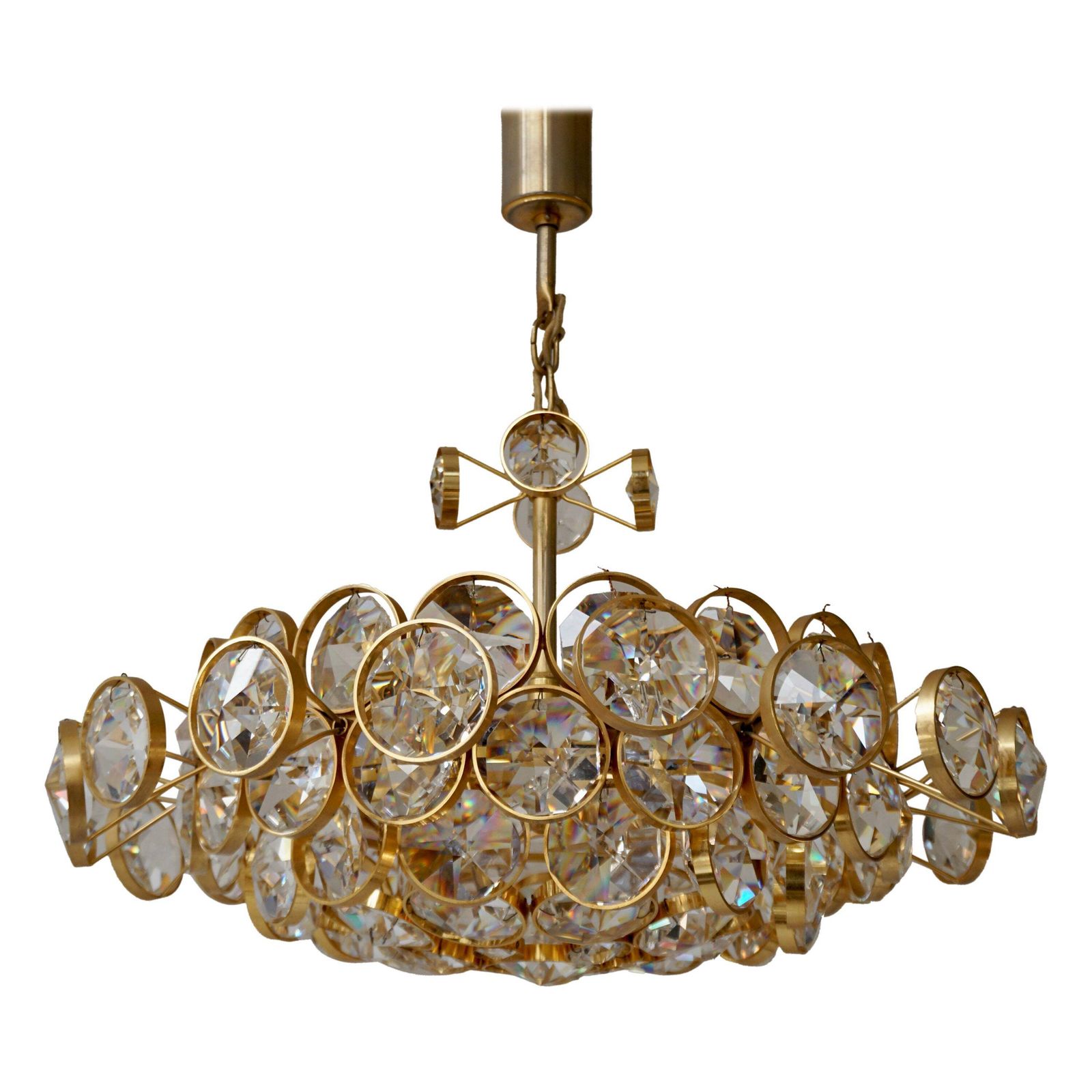 Crystal Glass "Palwa" Chandelier, Circa 1970s