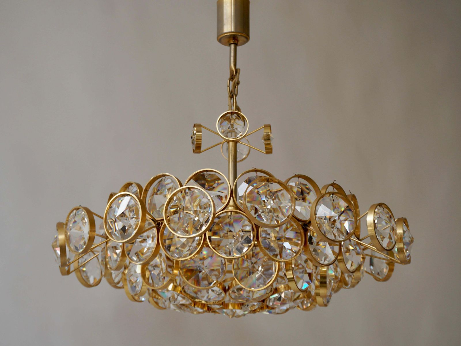 Crystal Glass "Palwa" Chandelier, Circa 1970s photo furniture