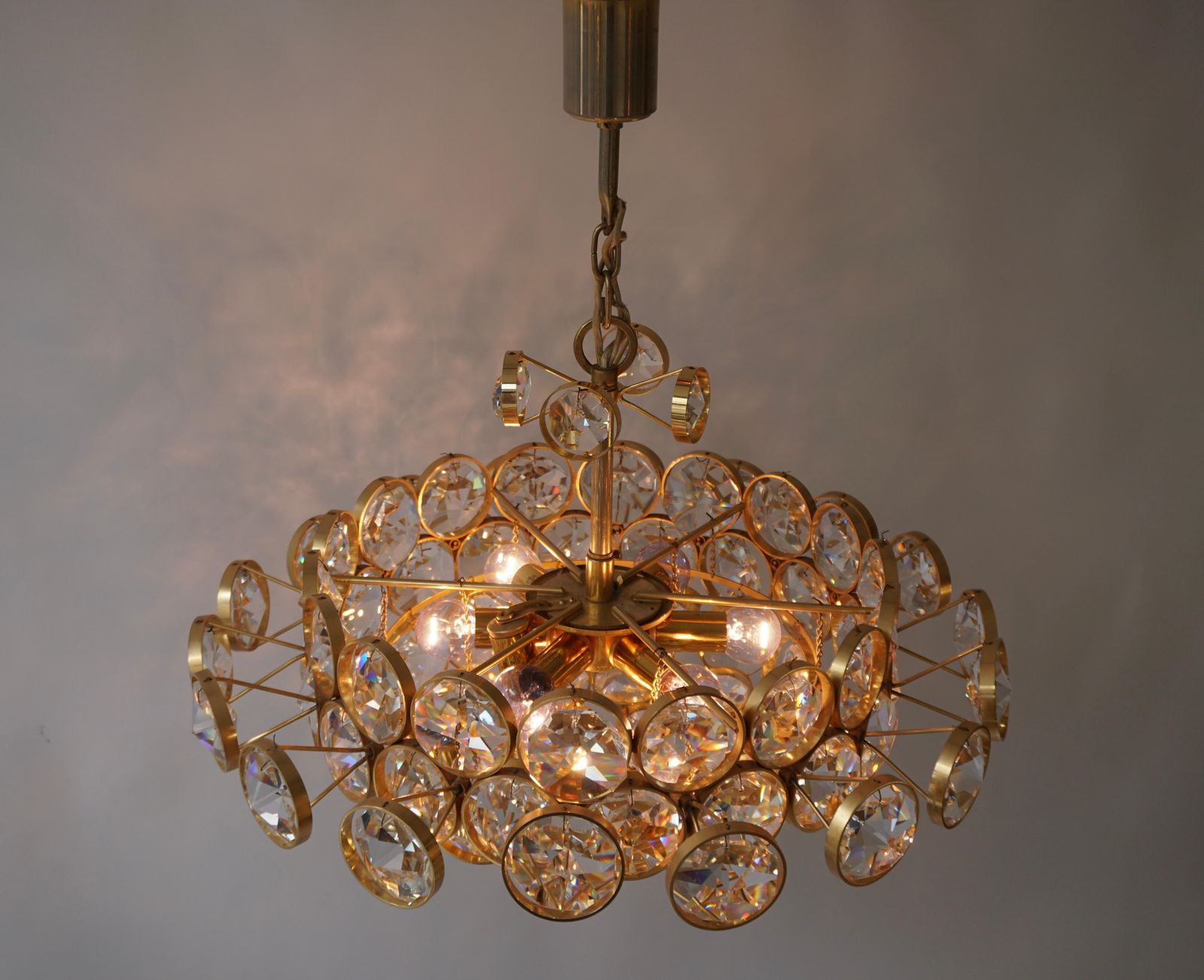 photo for sale Crystal Glass "Palwa" Chandelier, Circa 1970s