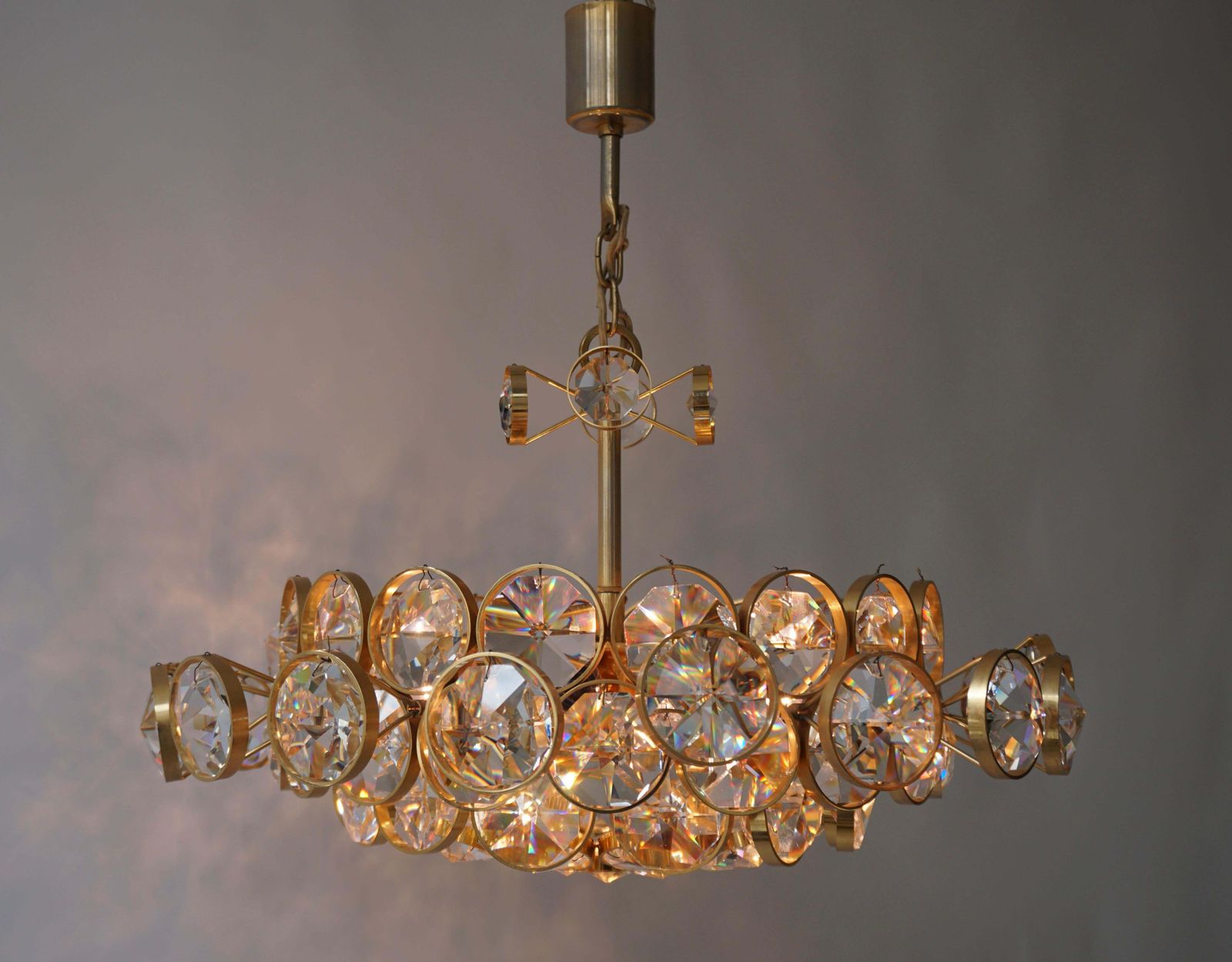 2932.0 Crystal Glass "Palwa" Chandelier, Circa 1970s photo