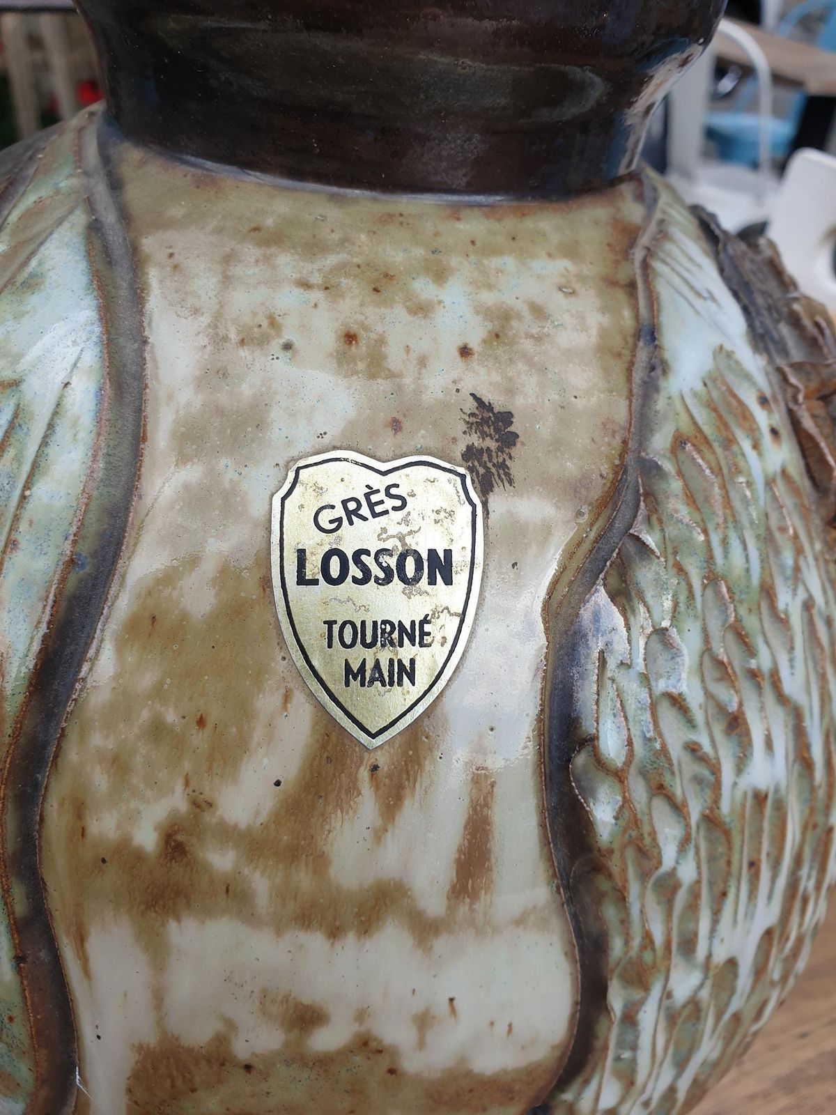 Ceramic Vase Of  Christ By Losson Belgium photo Home Decor