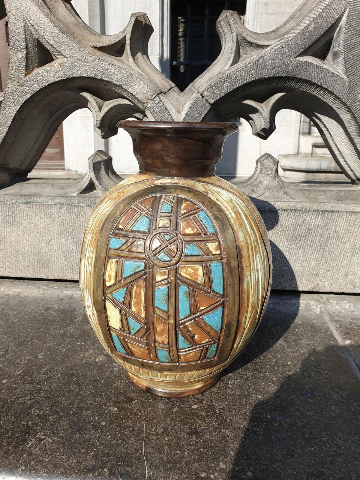 Ceramic Vase Of  Christ By Losson Belgium photo buy