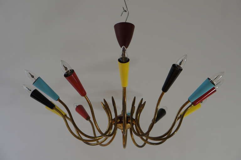 Impressive Italian Twelve Arm Chandelier In The Style Of Stilnovo photo 2975.0