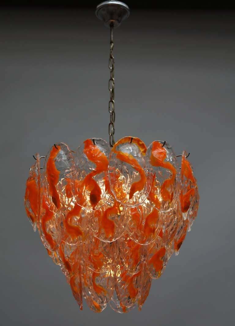 Large Murano Glass Chandelier With 40 Glass Leaves photo 3569.0
