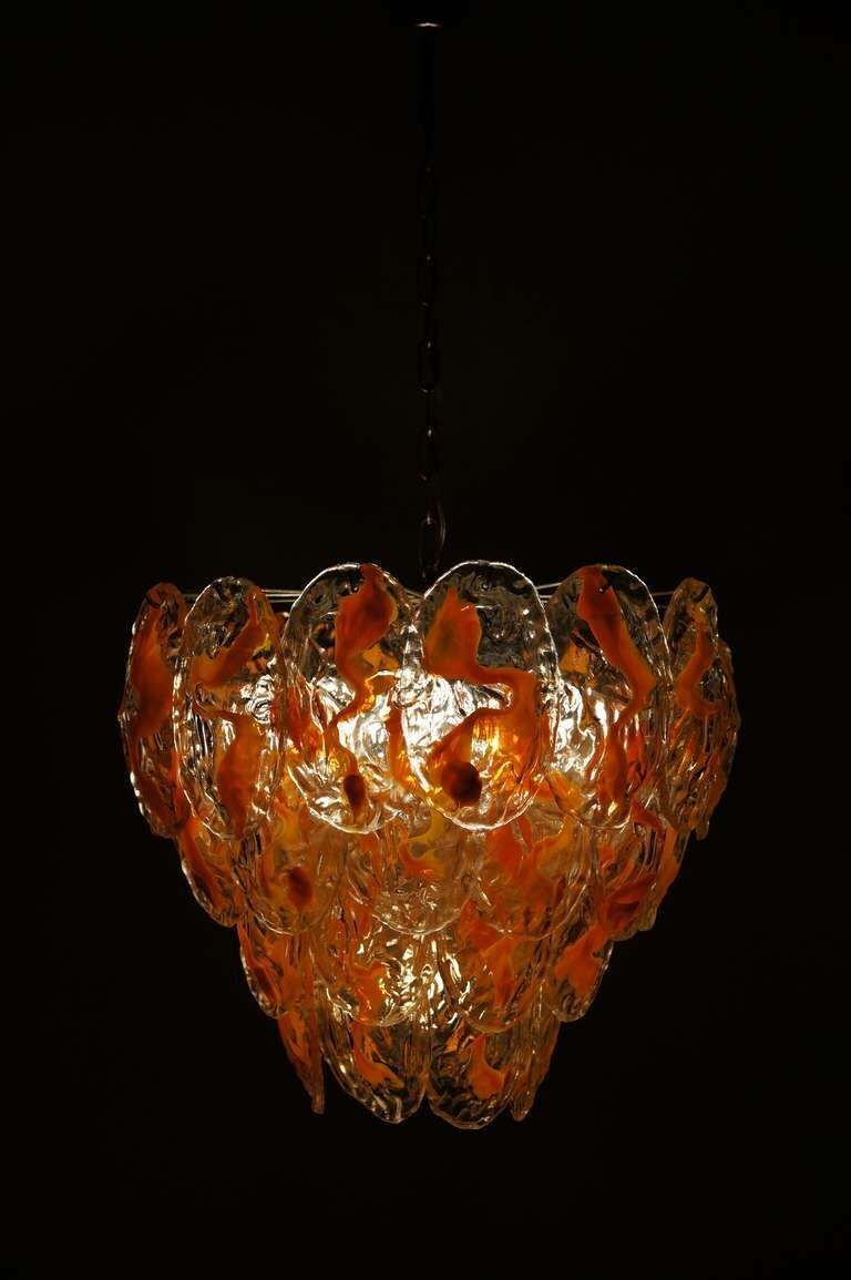 Large Murano Glass Chandelier With 40 Glass Leaves photo buy