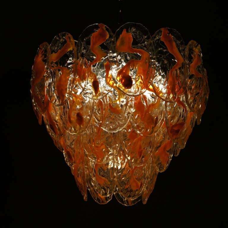 photo furniture Large Murano Glass Chandelier With 40 Glass Leaves