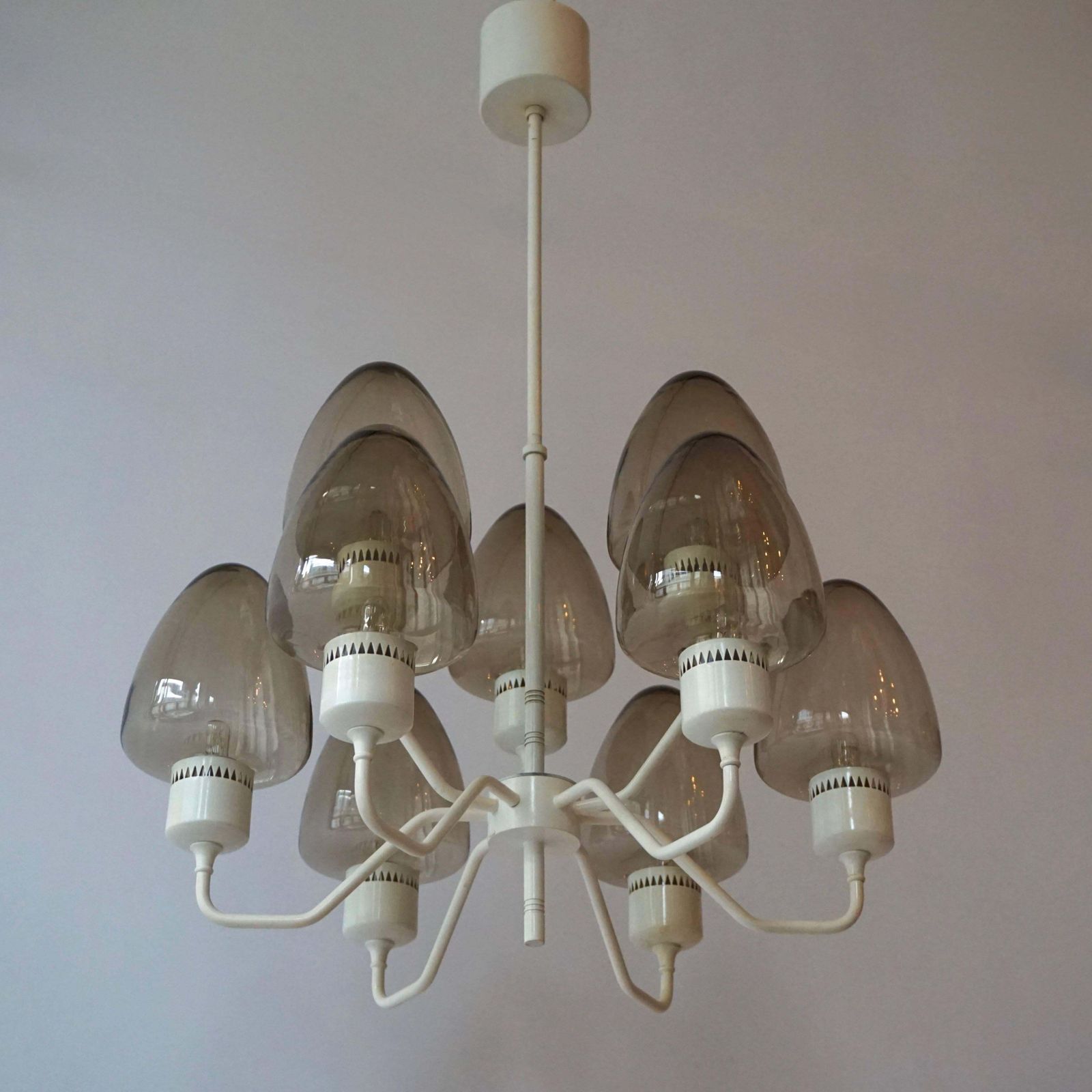 Mid Century Swedish Glass Chandelier By Hans Agne Jakobsson photo for sale