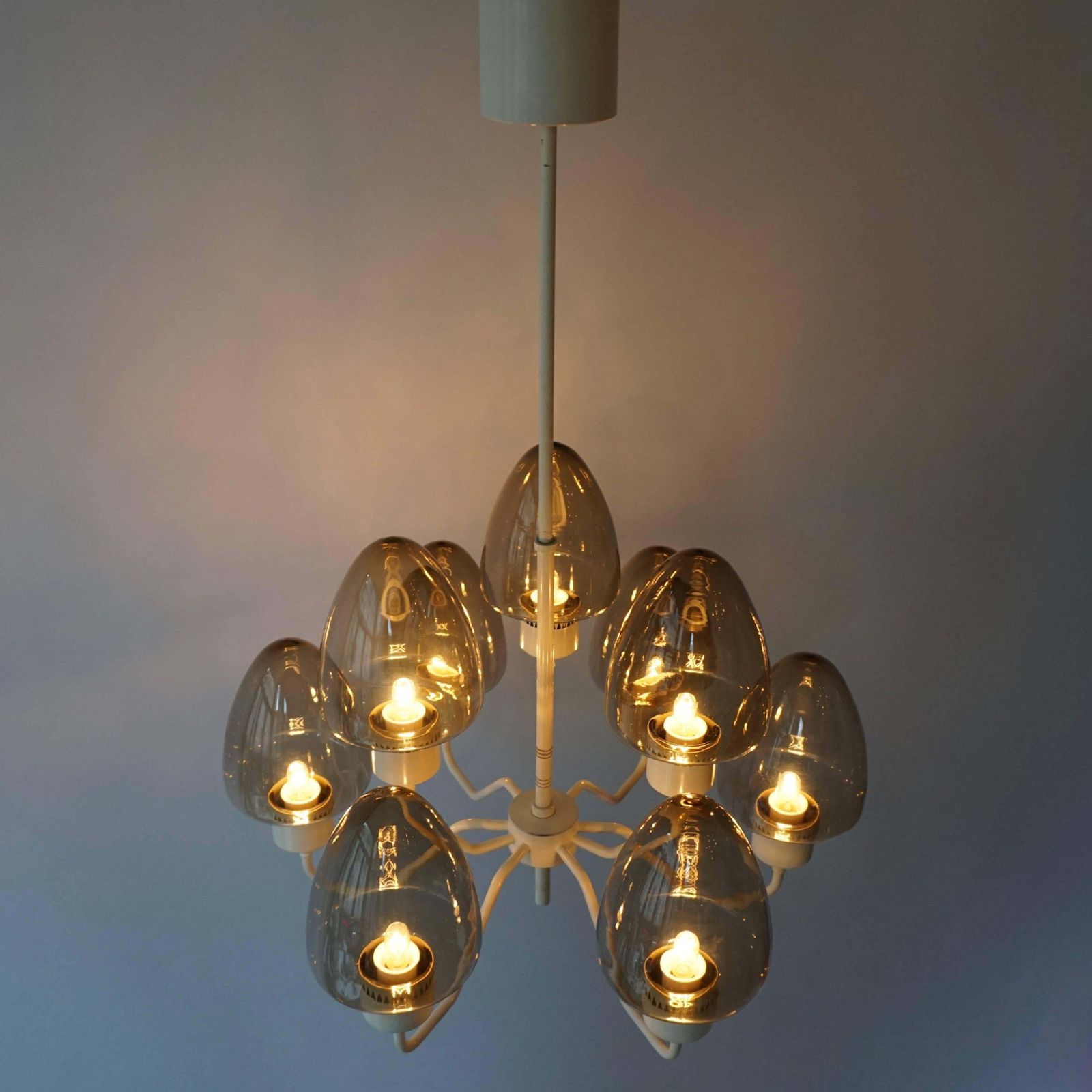 Mid Century Swedish Glass Chandelier By Hans Agne Jakobsson photo 2210.0