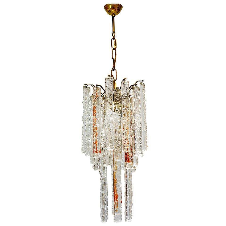 Vintage Italian Chandelier In Murano Glass By Toni Zuccheri For Venini