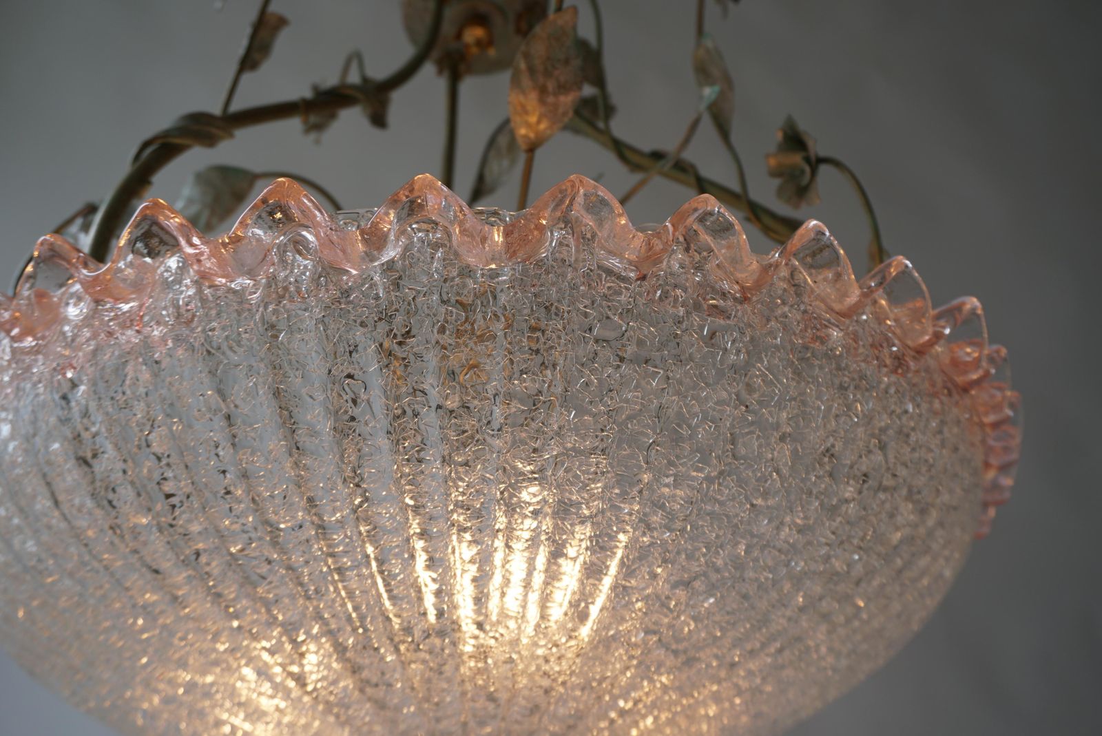 3272.0 Italian Murano Glass Pink Flower Chandelier photo