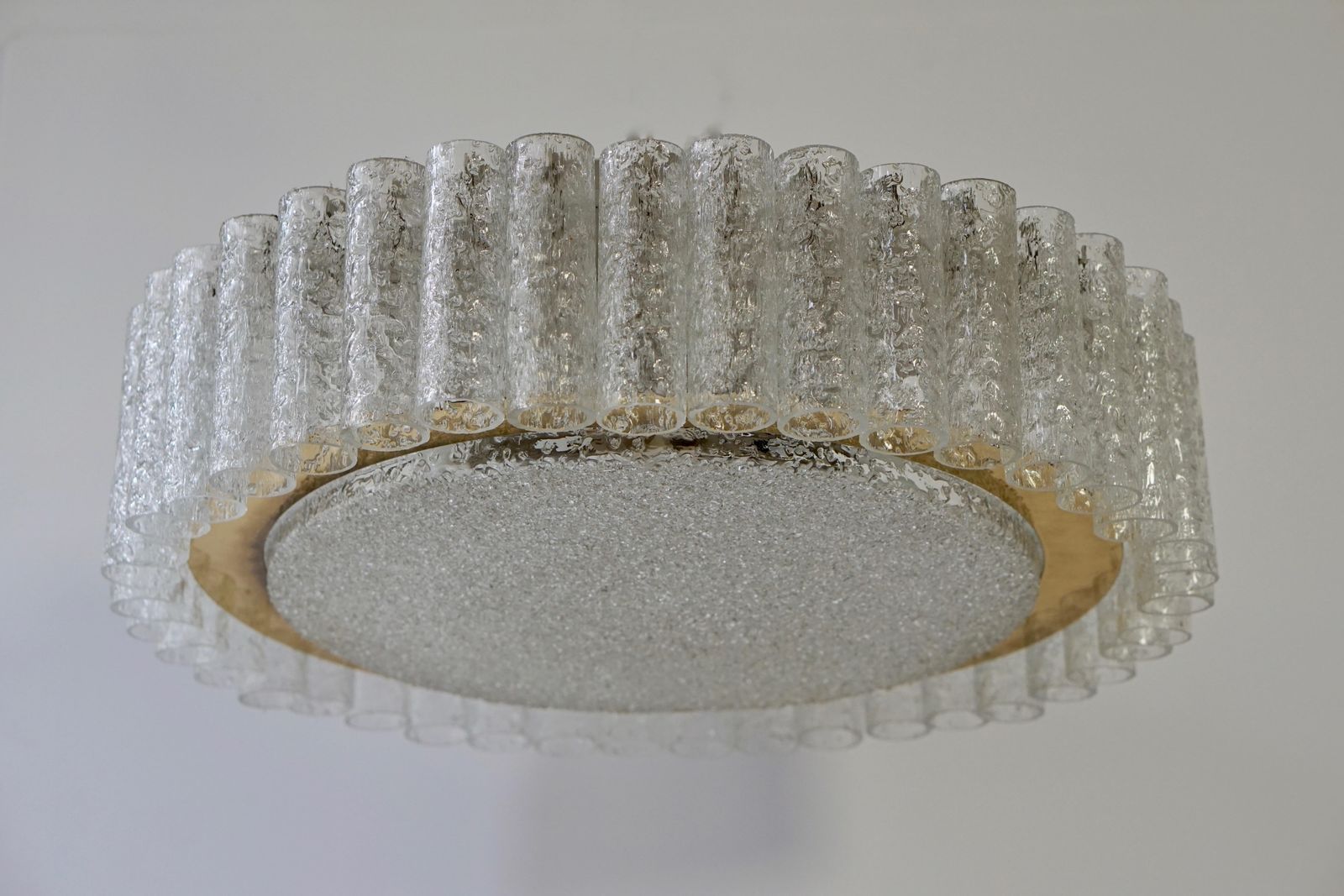 Doria Glass Tube Chandelier With Brass Surround, Germany photo for sale