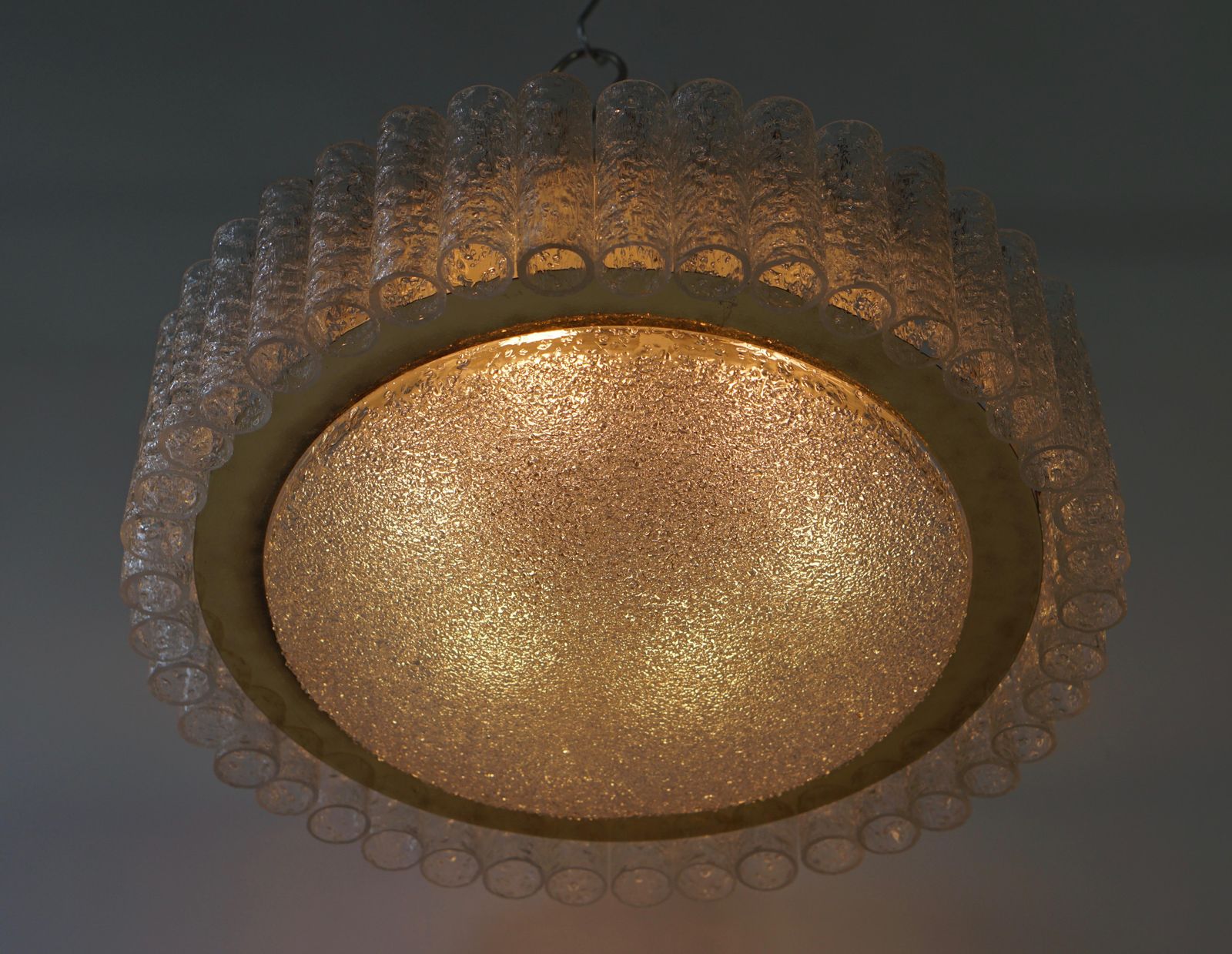 Doria Glass Tube Chandelier With Brass Surround, Germany photo buy