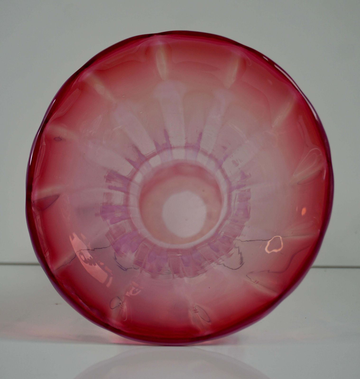 Tall Vintage Italian Murano Pink Glass Vase photo buy