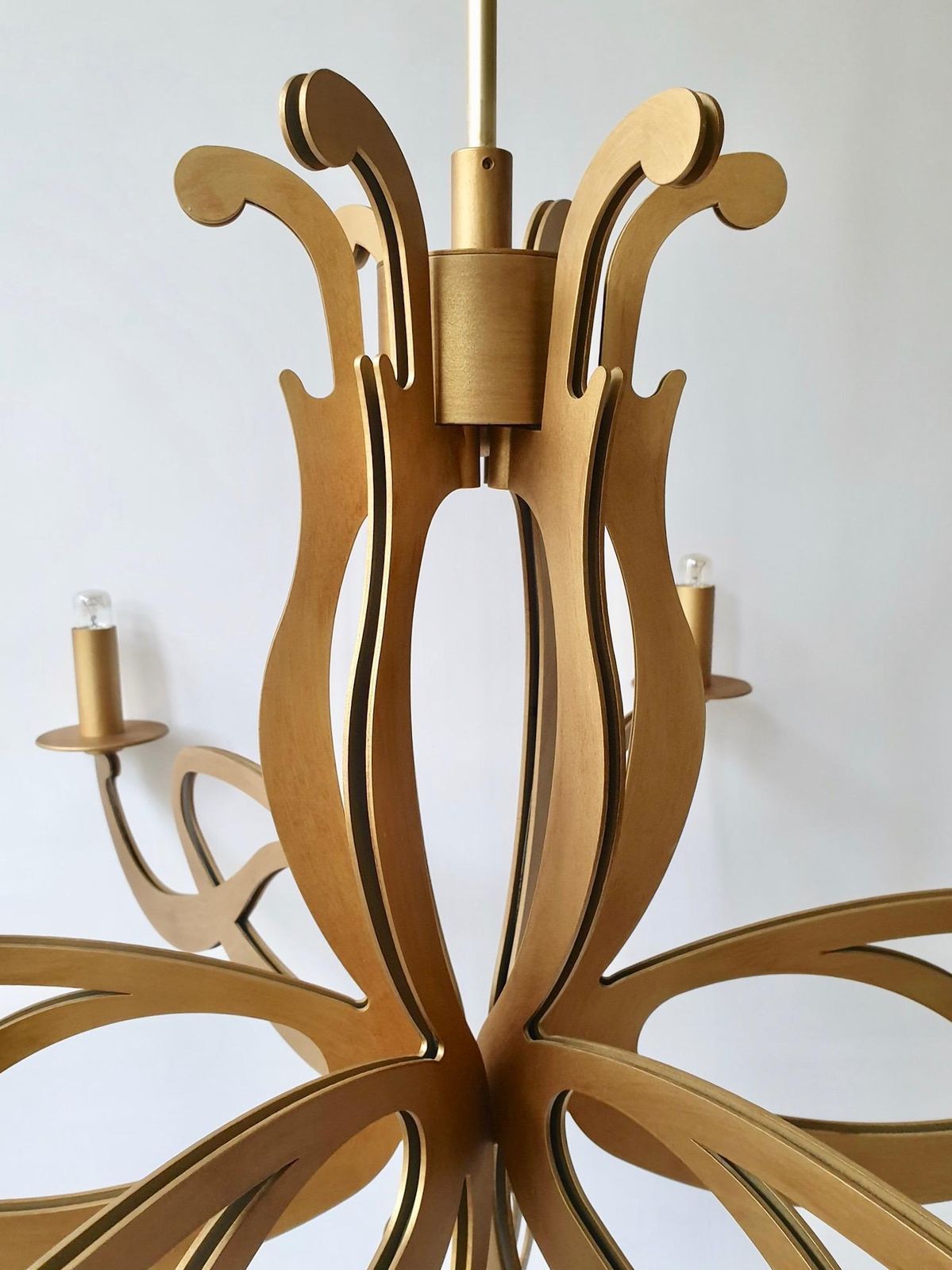 Elegant Large Art Nouveau Hollywood Regency Style Chandelier photo vintage