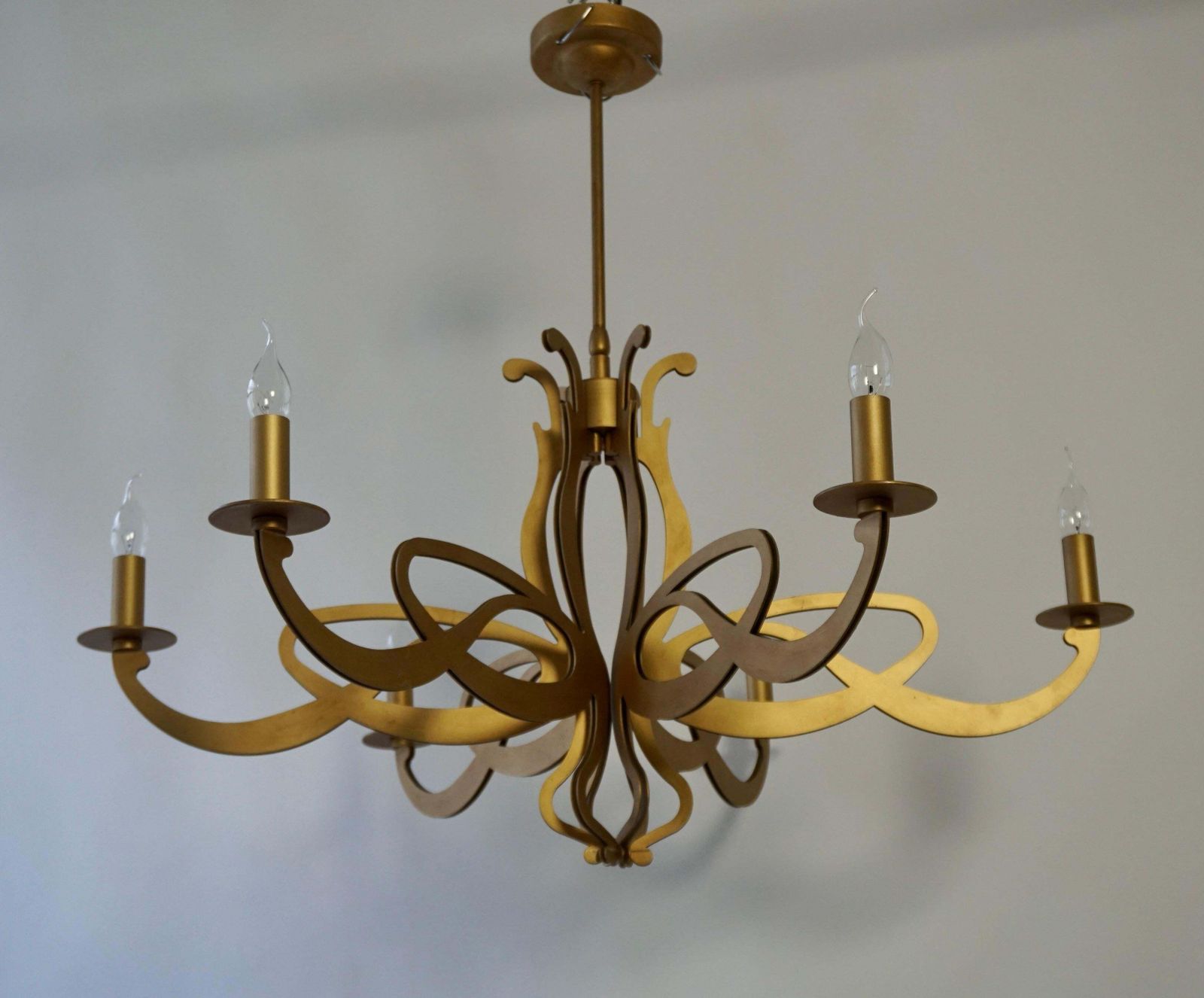 photo furniture Elegant Large Art Nouveau Hollywood Regency Style Chandelier