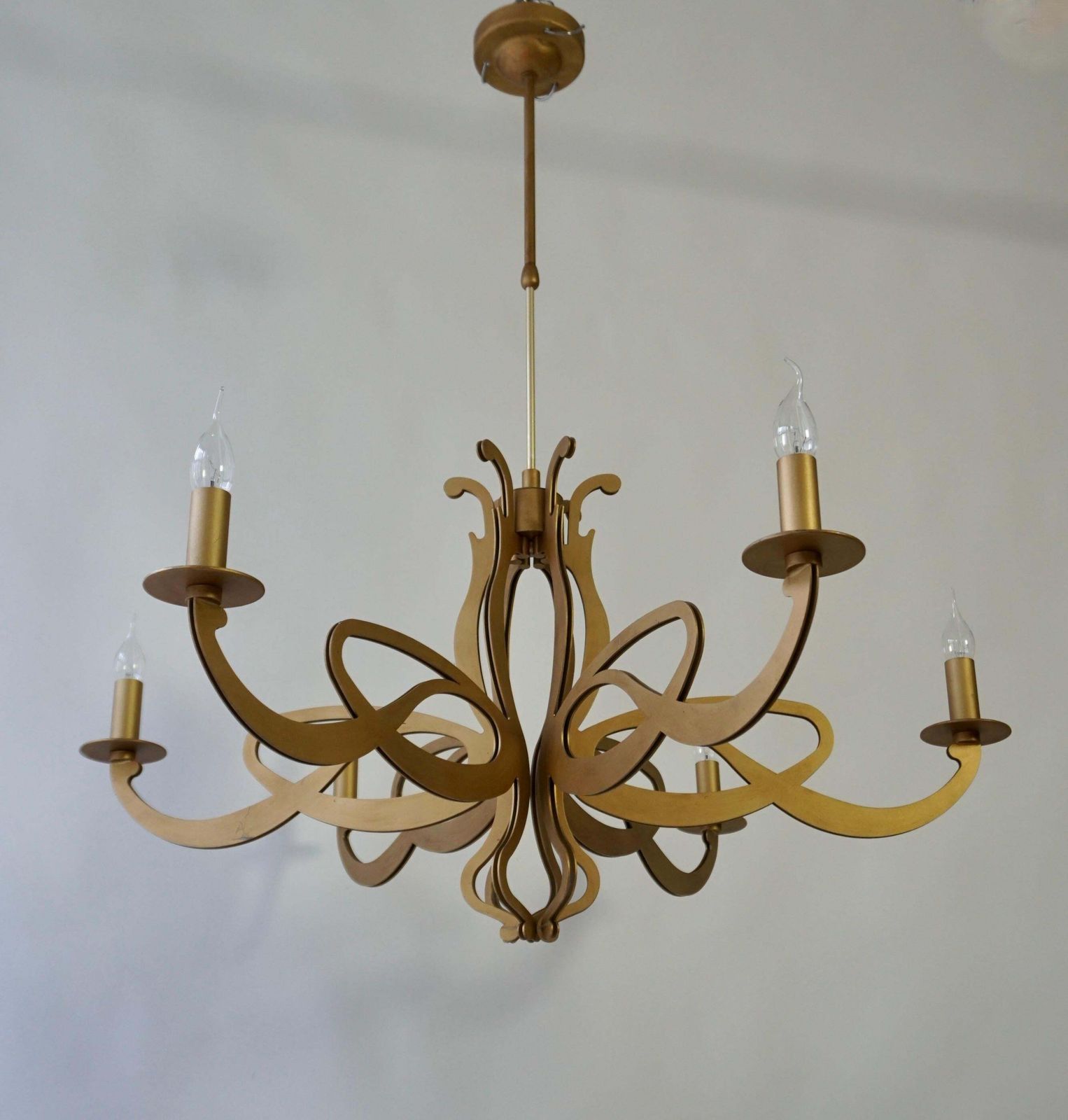 photo for sale Elegant Large Art Nouveau Hollywood Regency Style Chandelier