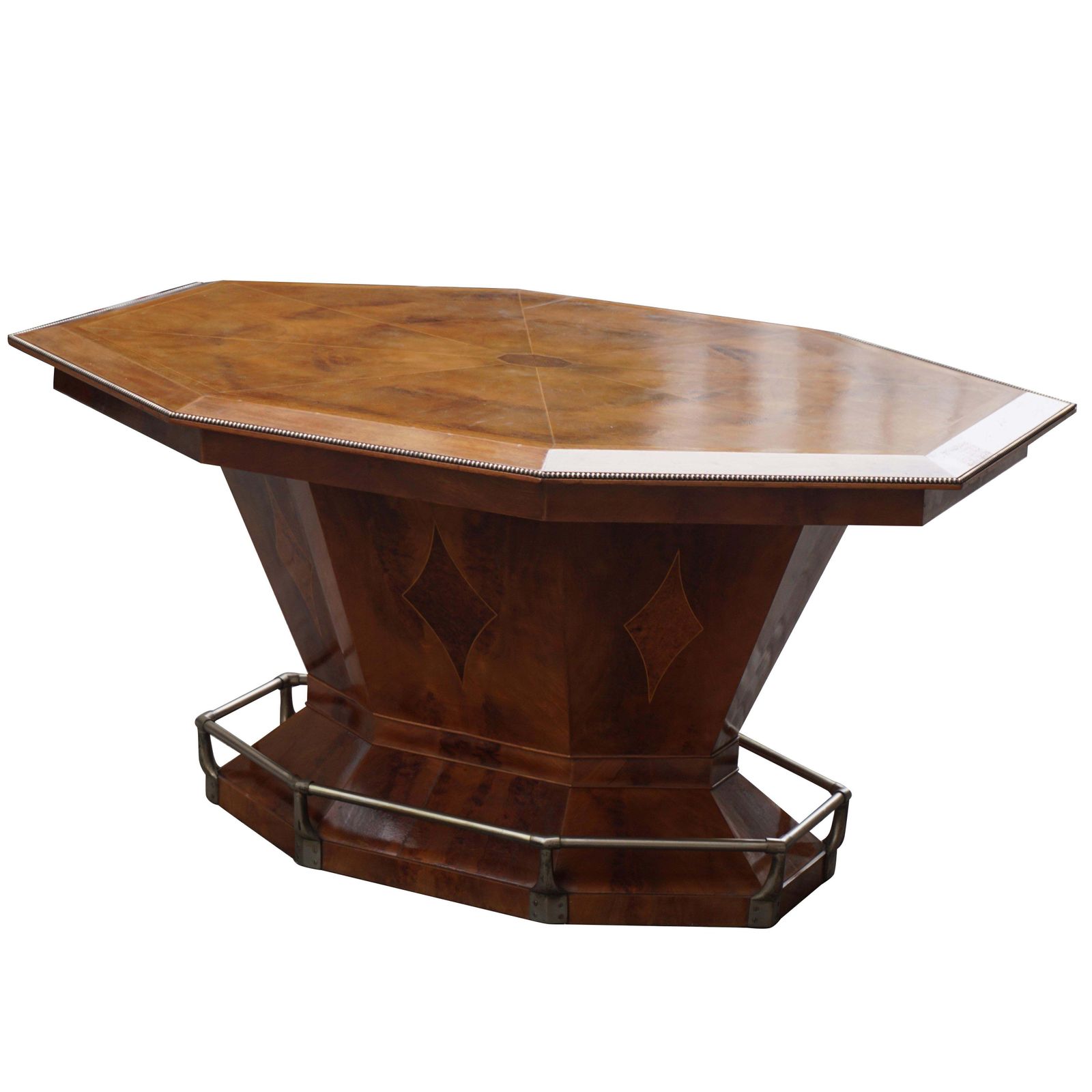 Rare Art Deco Dining/Conference Table In The Shape Of An Octagonal Diamond
