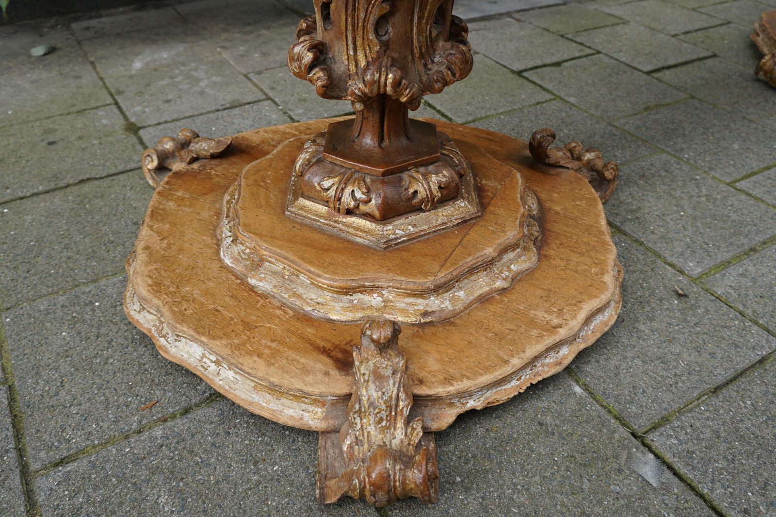 Furniture Extraordinary Italian Baroque Gilt Wood Table Supports Early 18th Century photo